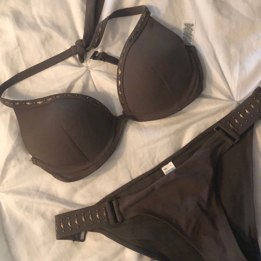 NWOT Olive Green Studded Bikini